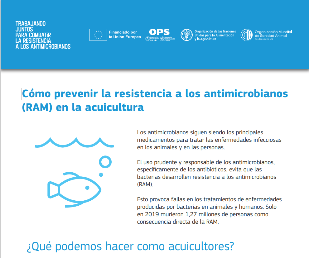 SPA - Cómo prevenir la resistencia a los antimicrobianos (RAM) en la acuicultura