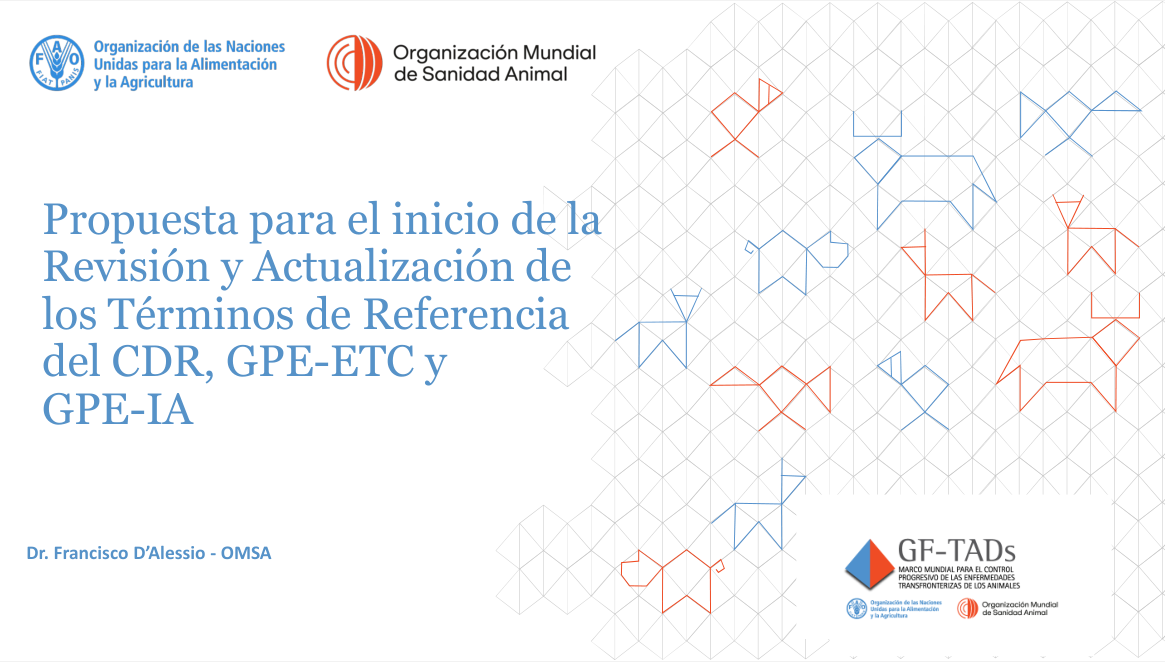 Propuesta para el inicio de la Revisión y Actualización de los Términos de Referencia del CDR, GPE-ETC y GPE-IA