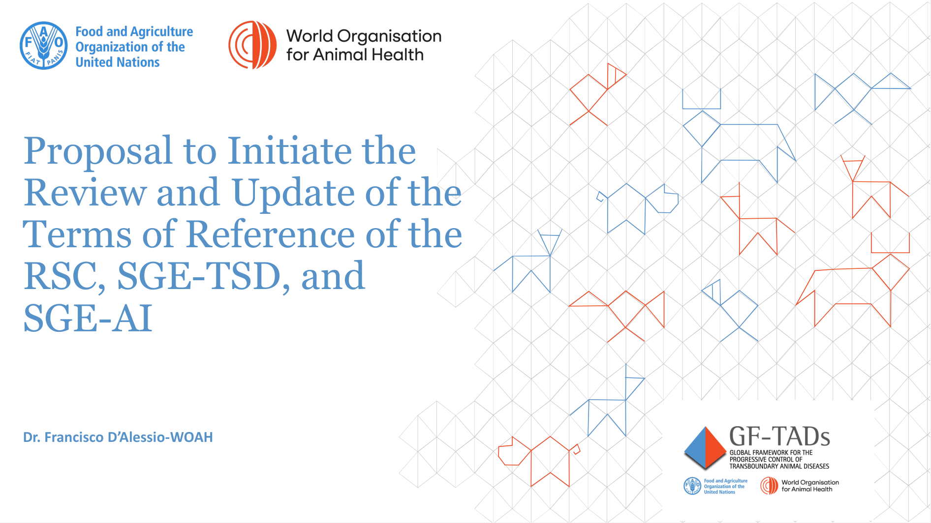 Proposal to Initiate the Review and Update of the Terms of Reference of the RSC, SGE-TSD, and SGE-AI